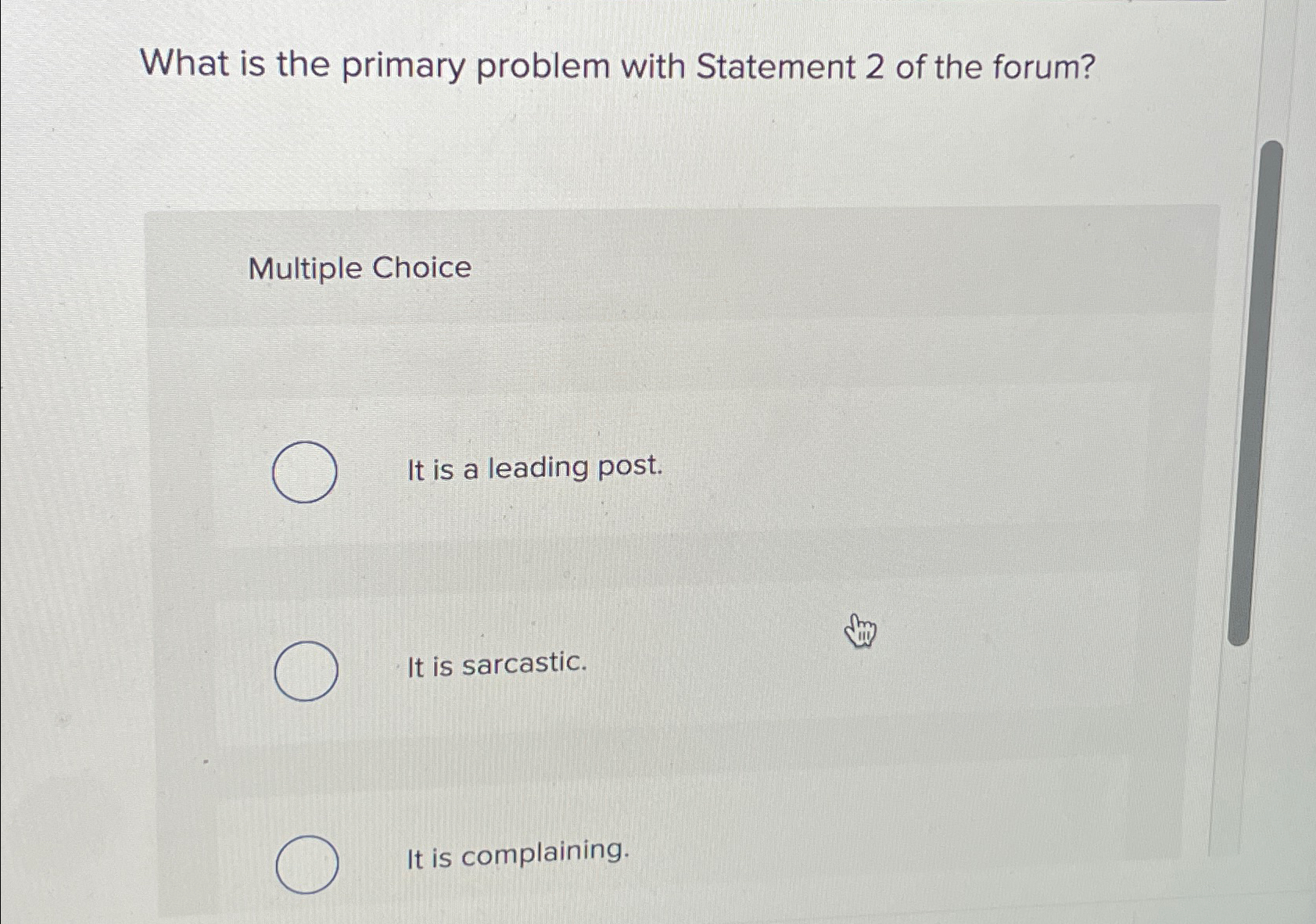  What is the primary problem with Statement 2 of the forum?