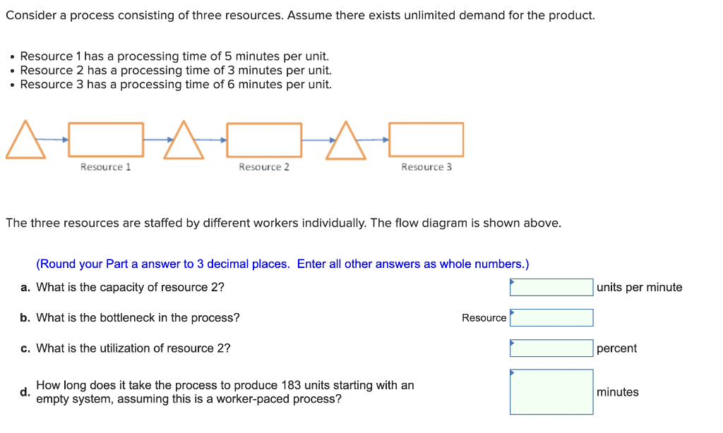 serial process with processing times given in the following list. There is