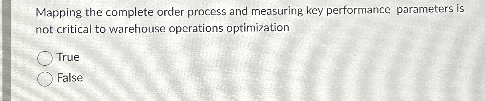  Mapping the complete order process and measuring key performance parameters is
