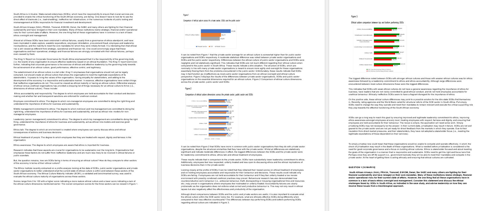  The biggest difference noted between SOEs with stronger ethical cultures and