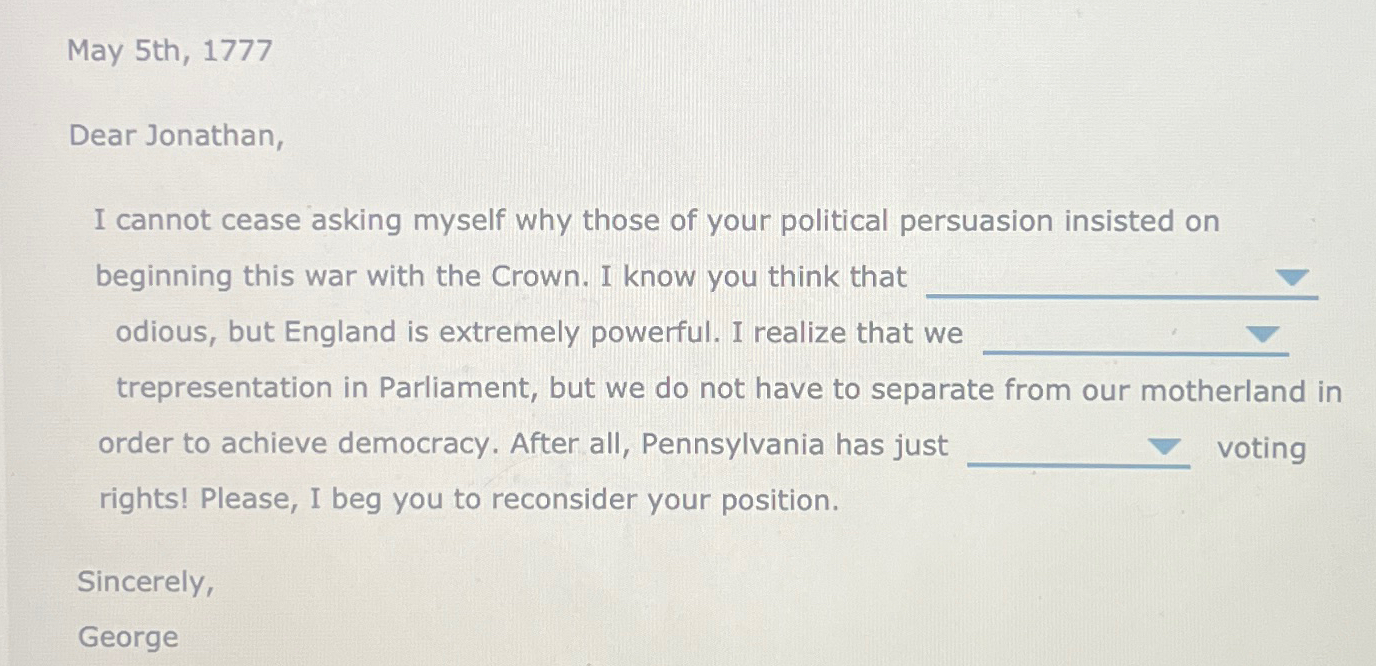  May 5th,1777 Dear Jonathan, I cannot cease asking myself why those