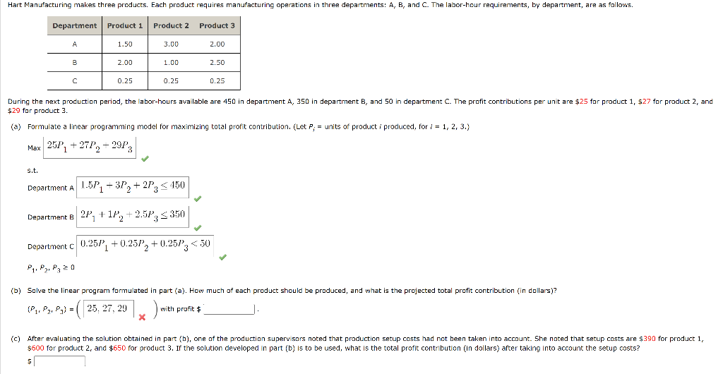  $29 far product 3. (a) Formulate a linear programming model for