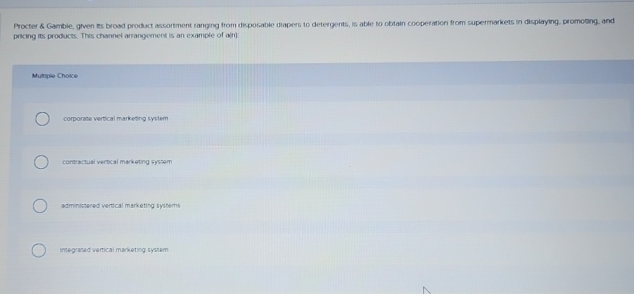  Procter & Gamble, given its broad product assortment ranging from disposable
