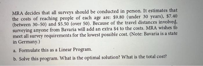 im confused 5. Market Research Associates (MRA) is a marketing and consumer