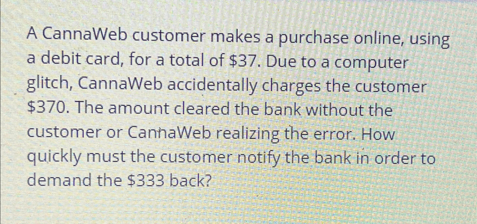  A CannaWeb customer makes a purchase online, using a debit card,