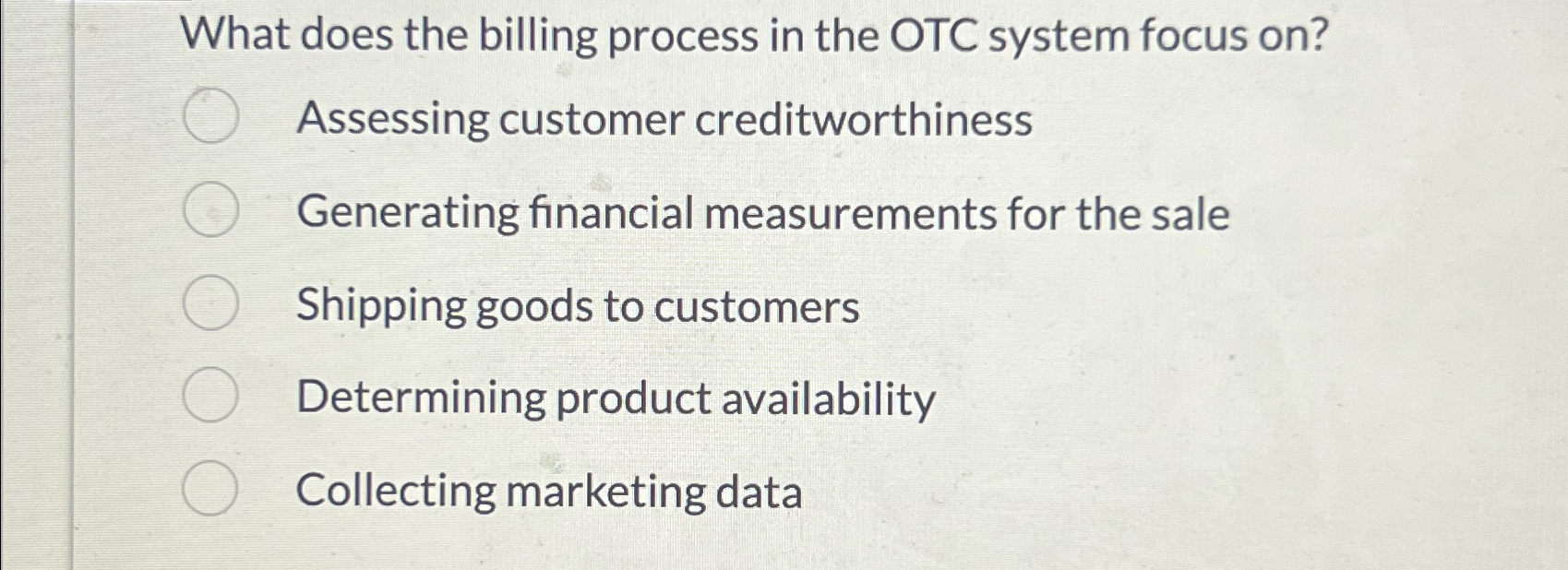  What does the billing process in the OTC system focus on?