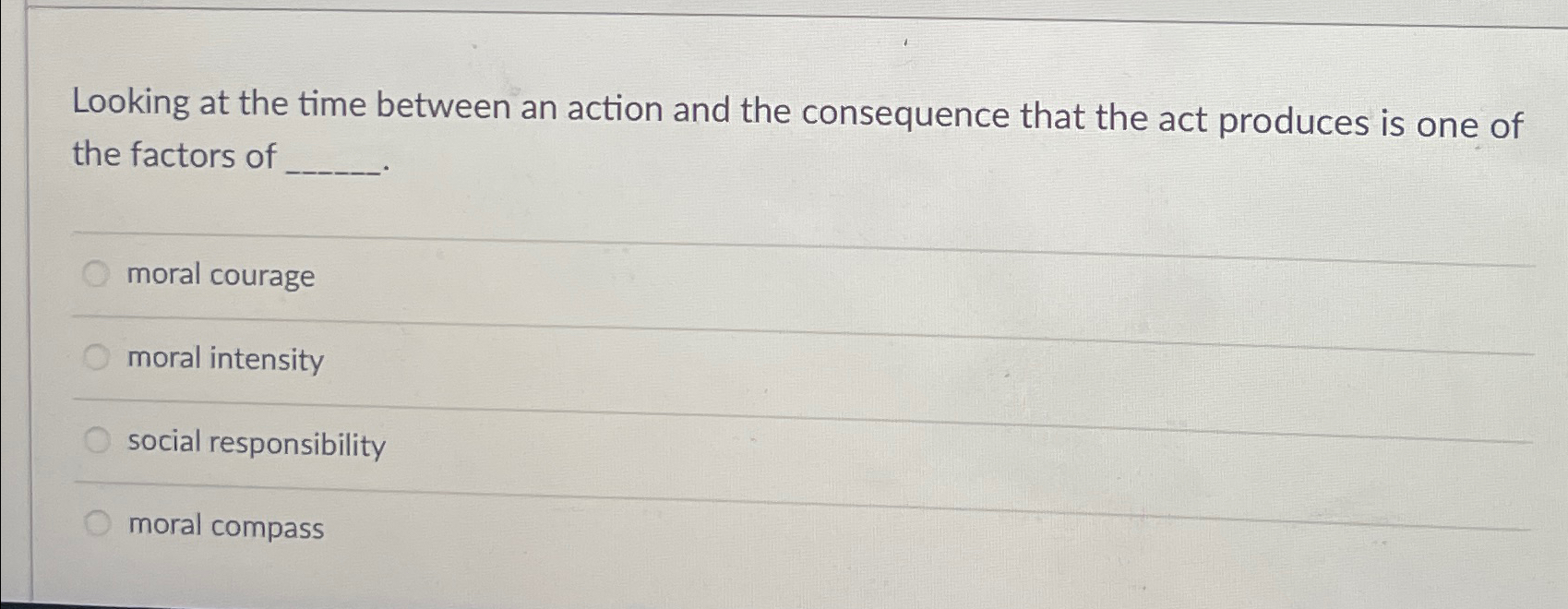  Looking at the time between an action and the consequence that