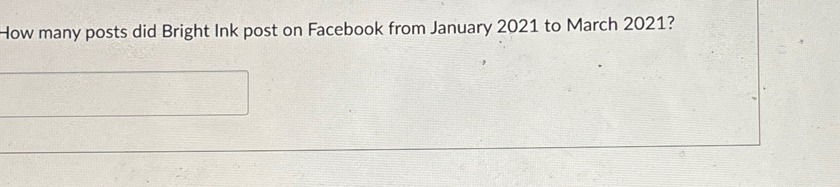  How many posts did Bright Ink post on Facebook from January