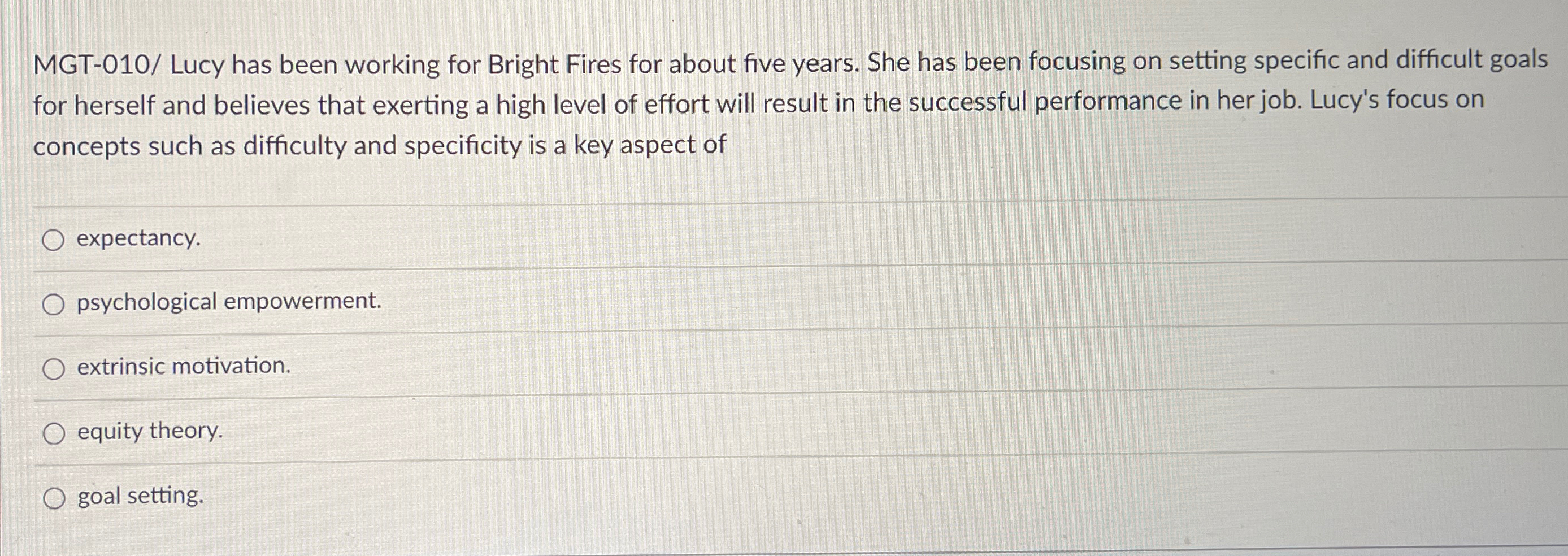  MGT-010/ Lucy has been working for Bright Fires for about five