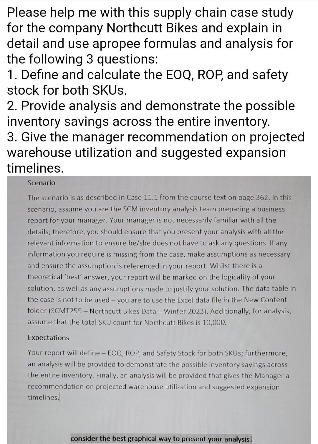  Please help me with this supply chain case study for the