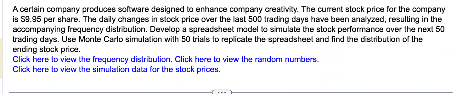 Use the random numbers provided and the table in the previous