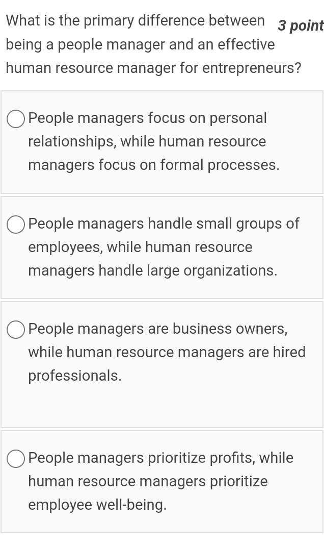  What is the primary difference between 3 point being a people