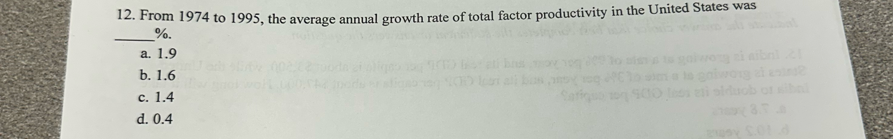  From 1974 to 1995, the average annual growth rate of total