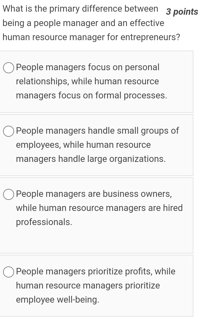  What is the primary difference between 3 points being a people