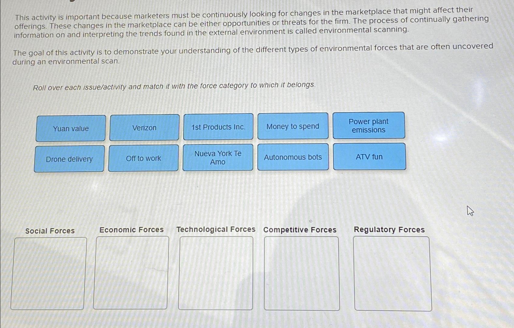  This activity is important because marketers must be continuously looking for
