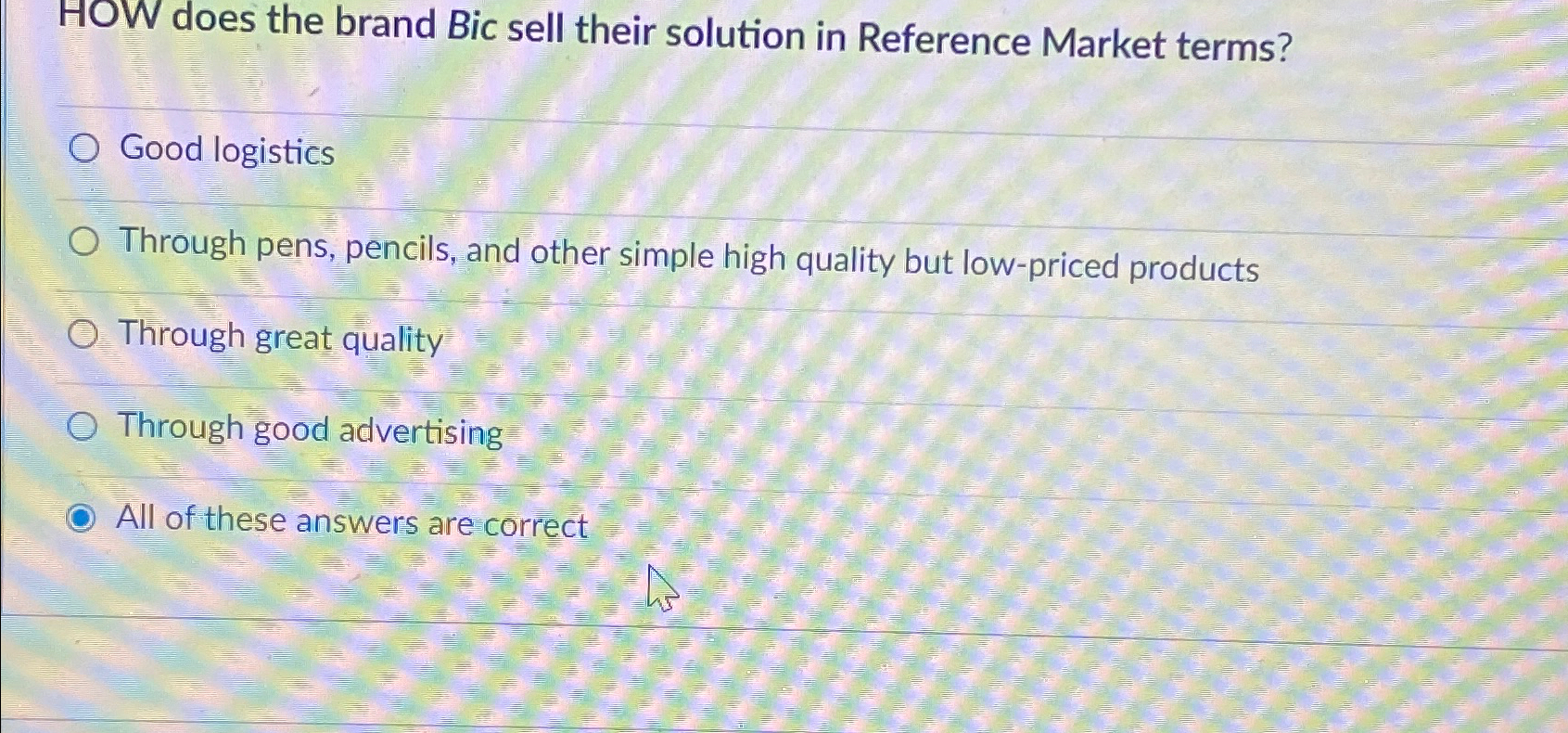  HOW does the brand Bic sell their solution in Reference Market