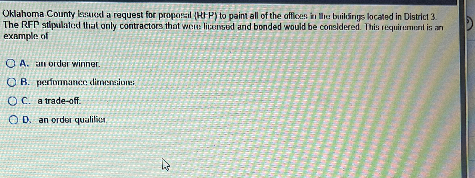  Oklahoma County issued a request for proposal (RFP) to paint all