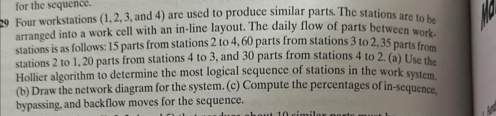  for the sequence. Four workstations , and 4 