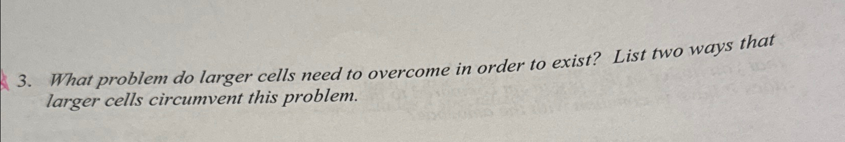  What problem do larger cells need to overcome in order to