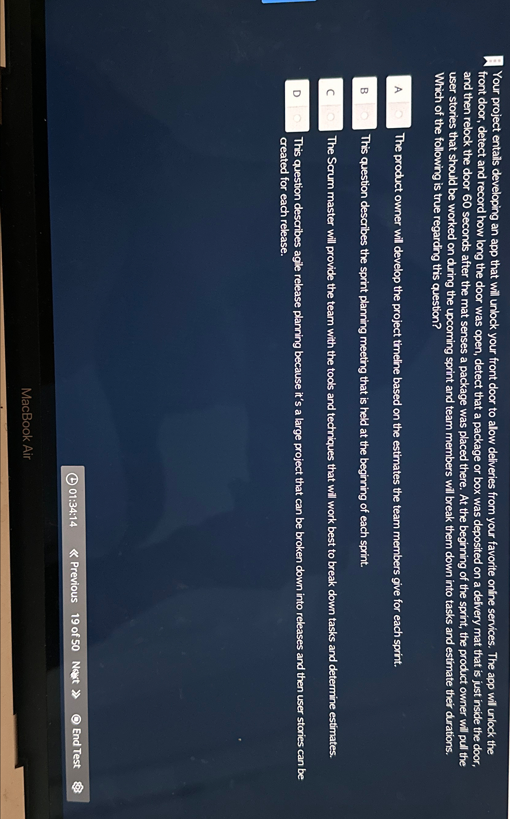  Your project entalls developing an app that will unlock your front
