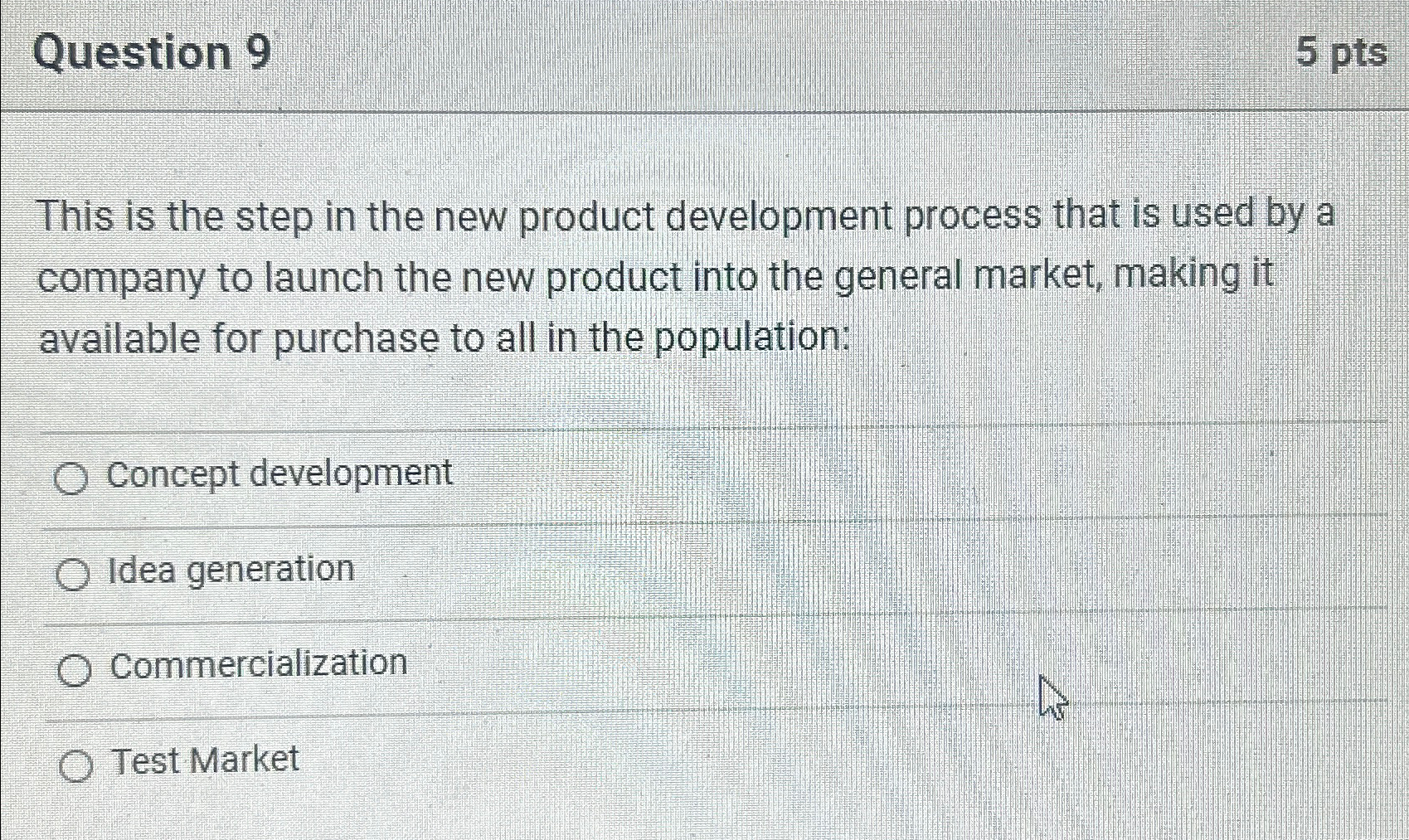  Question 9 5 pts This is the step in the new