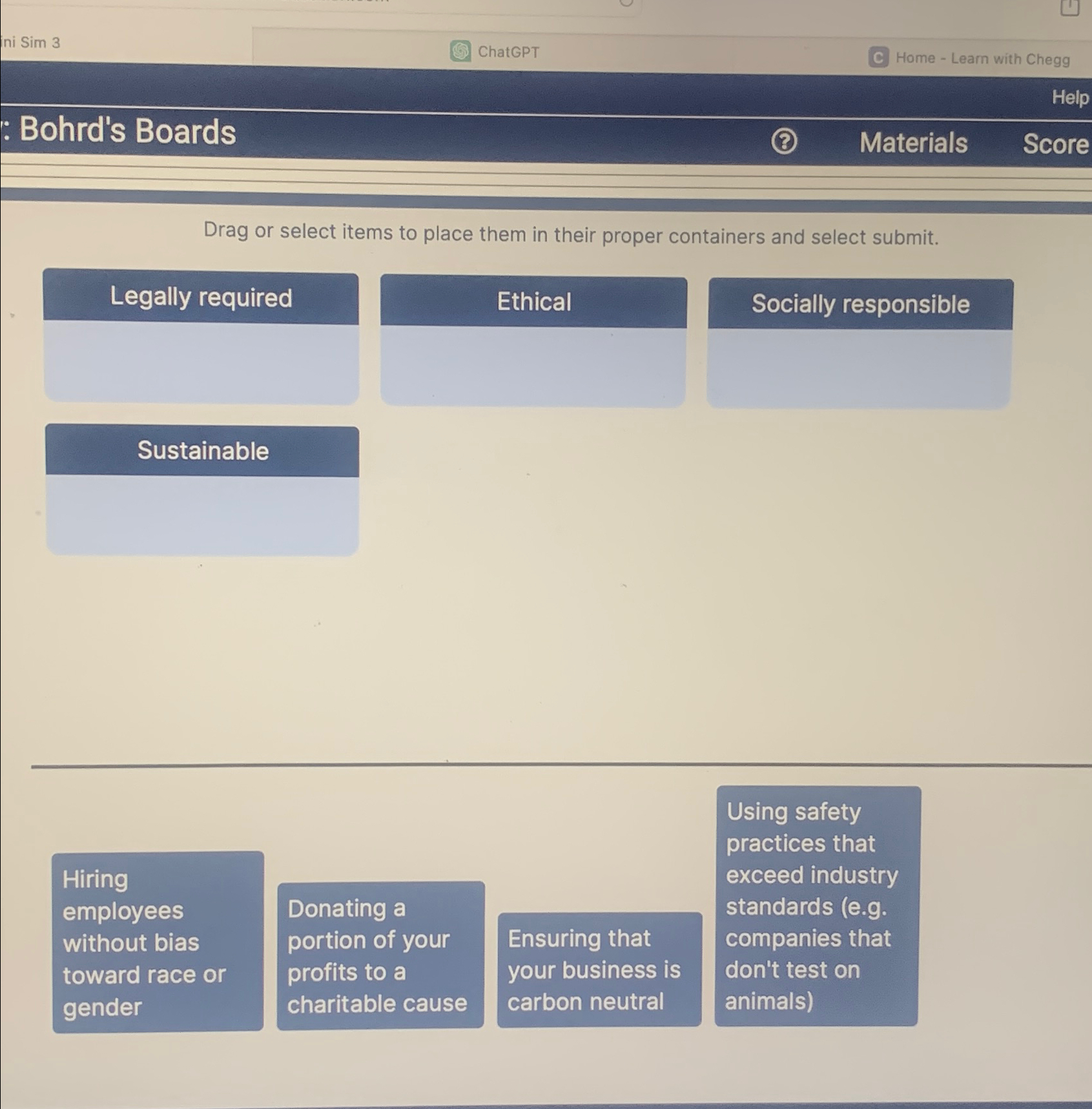  : Bohrd's Boards Drag or select items to place them in