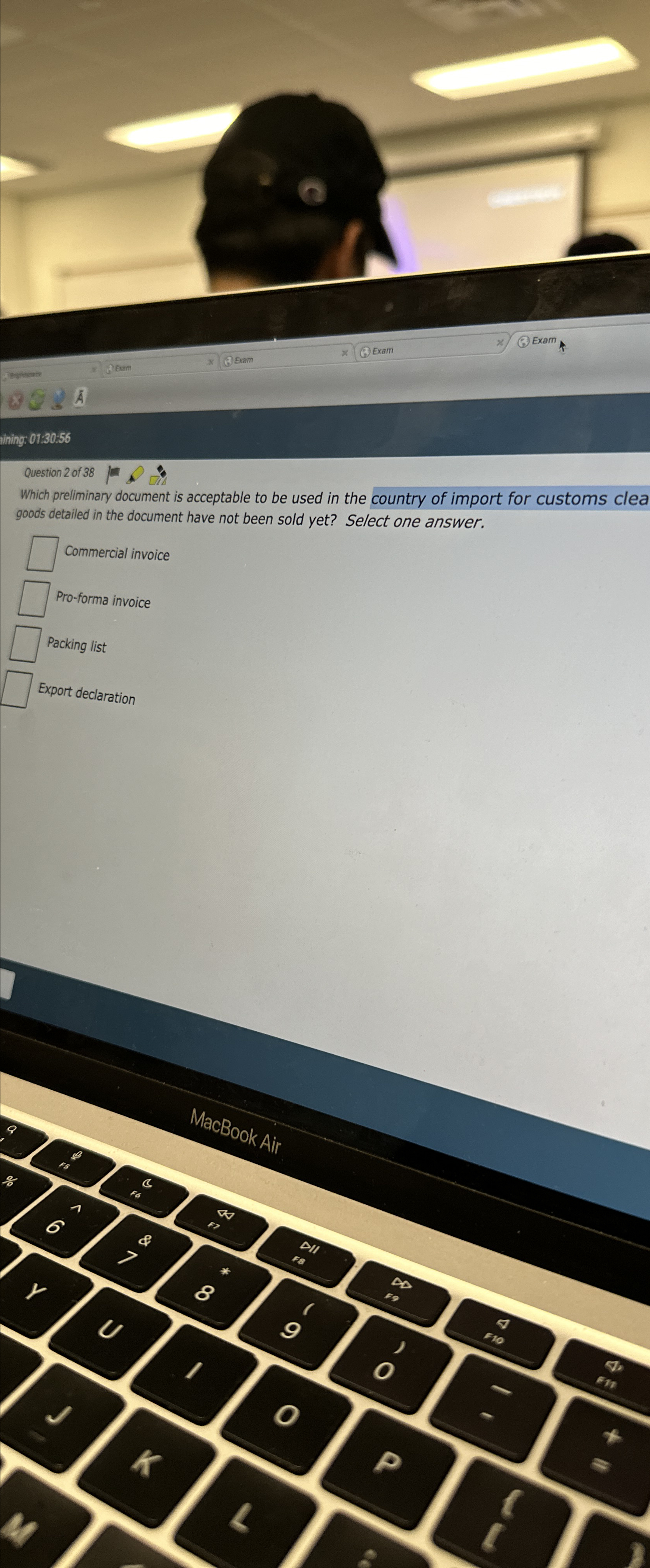  Question 2 of 38 Which preliminary document is acceptable to be