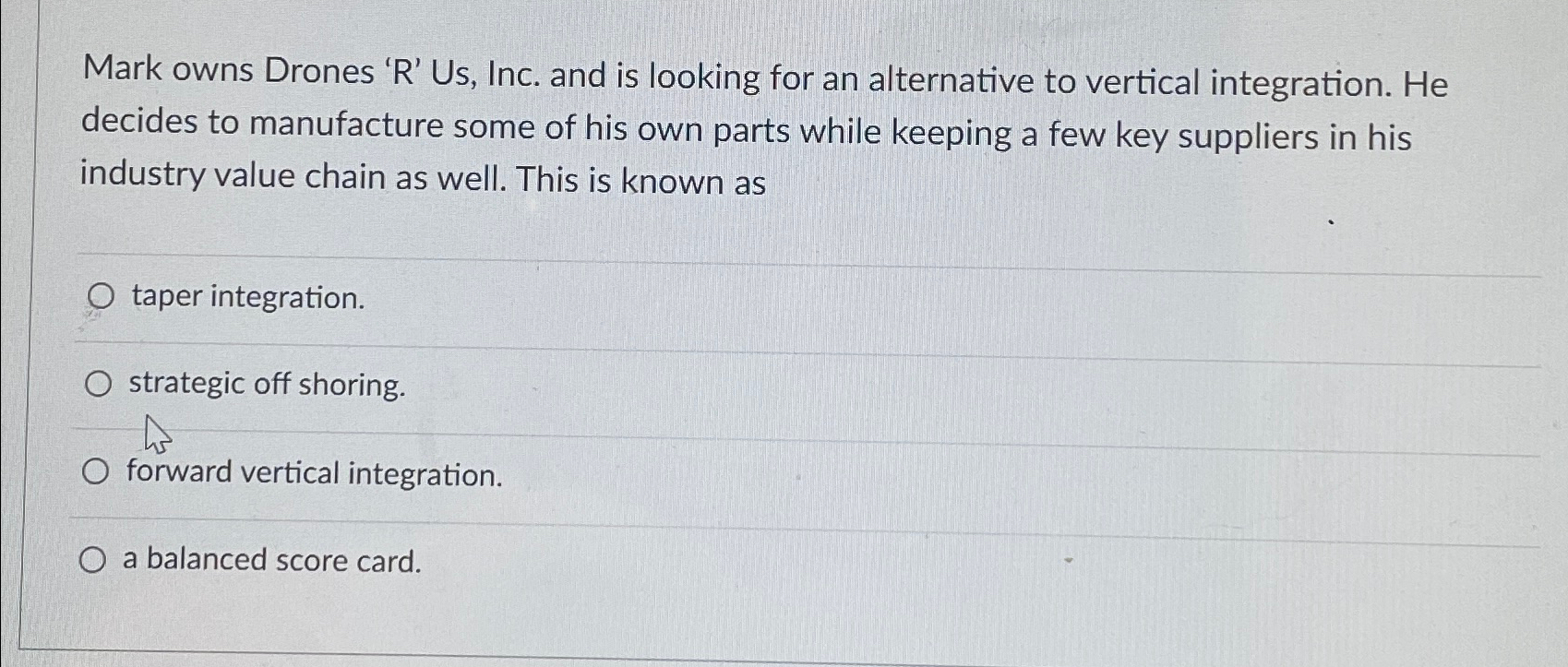  Mark owns Drones 'R' Us, Inc. and is looking for an