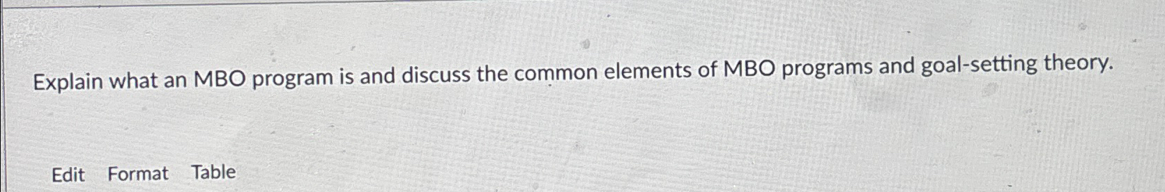  Explain what an MBO program is and discuss the common elements