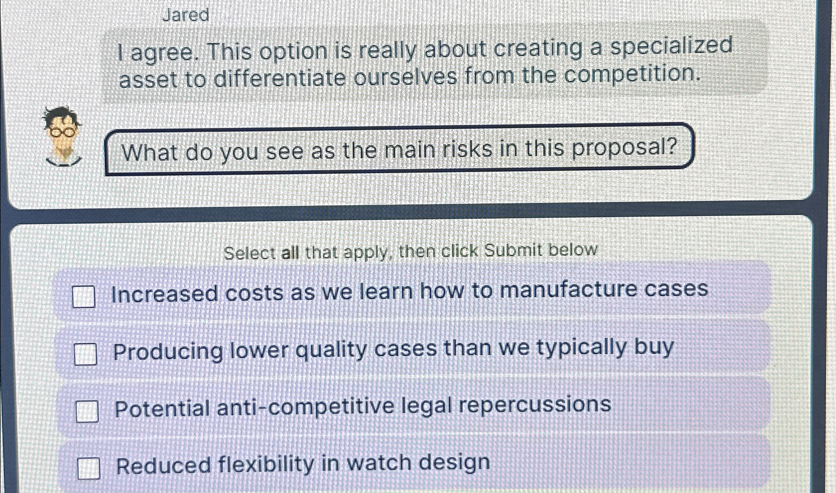  Jared I agree. This option is really about creating a specialized