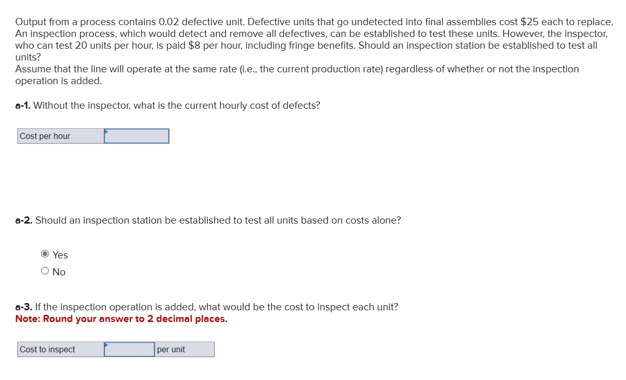 Output from a process contains 0.02 defective unit. Defective units that