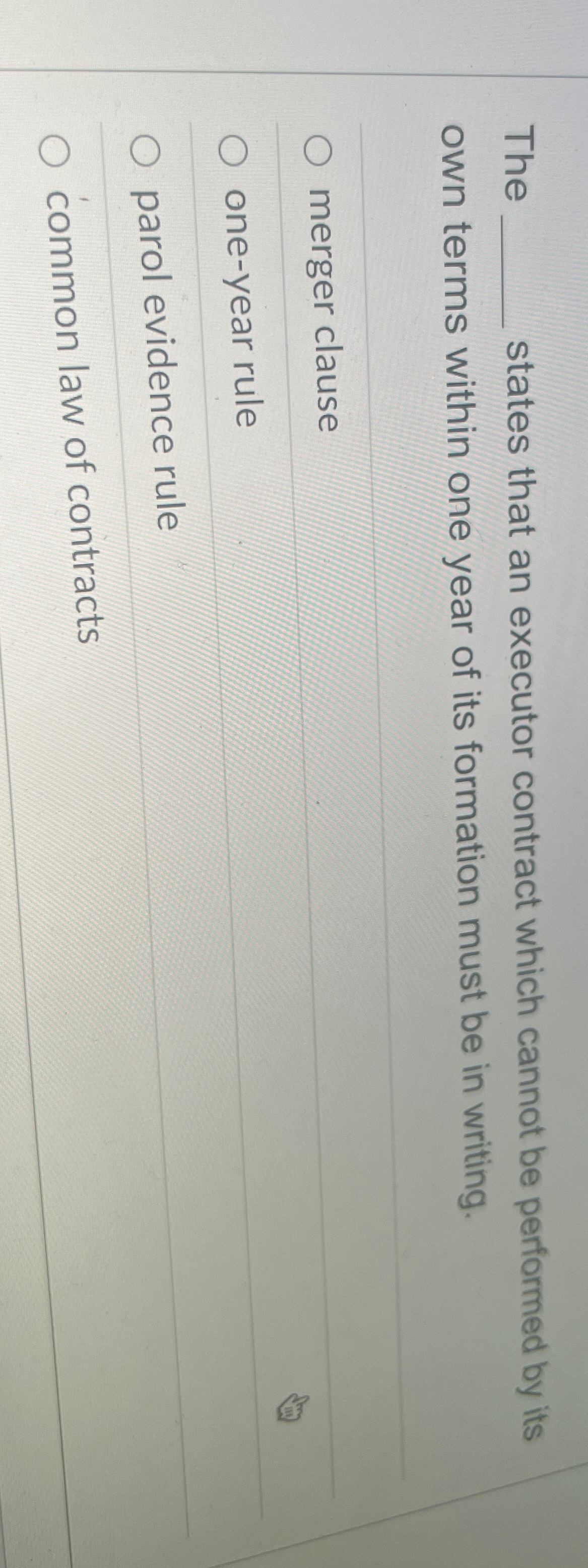  The states that an executor contract which cannot be performed by