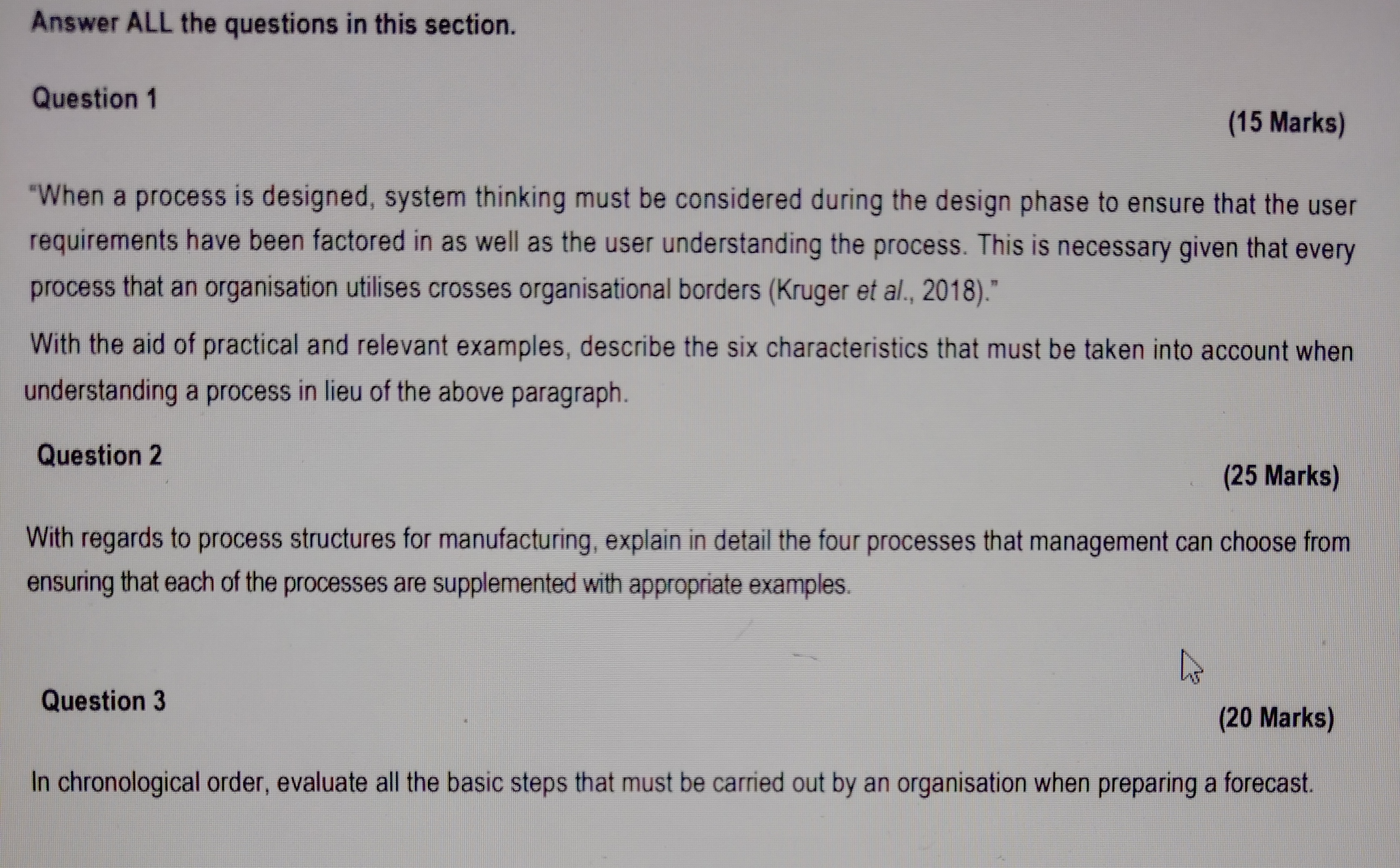  Answer ALL the questions in this section. Question 1 (15 Marks)