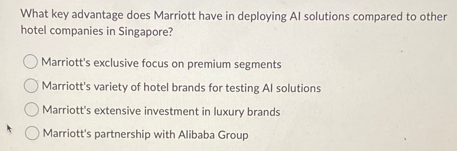  What key advantage does Marriott have in deploying Al solutions compared