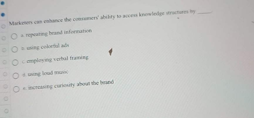  Marketers can enhance the consumers' ability to access knowledge structures by