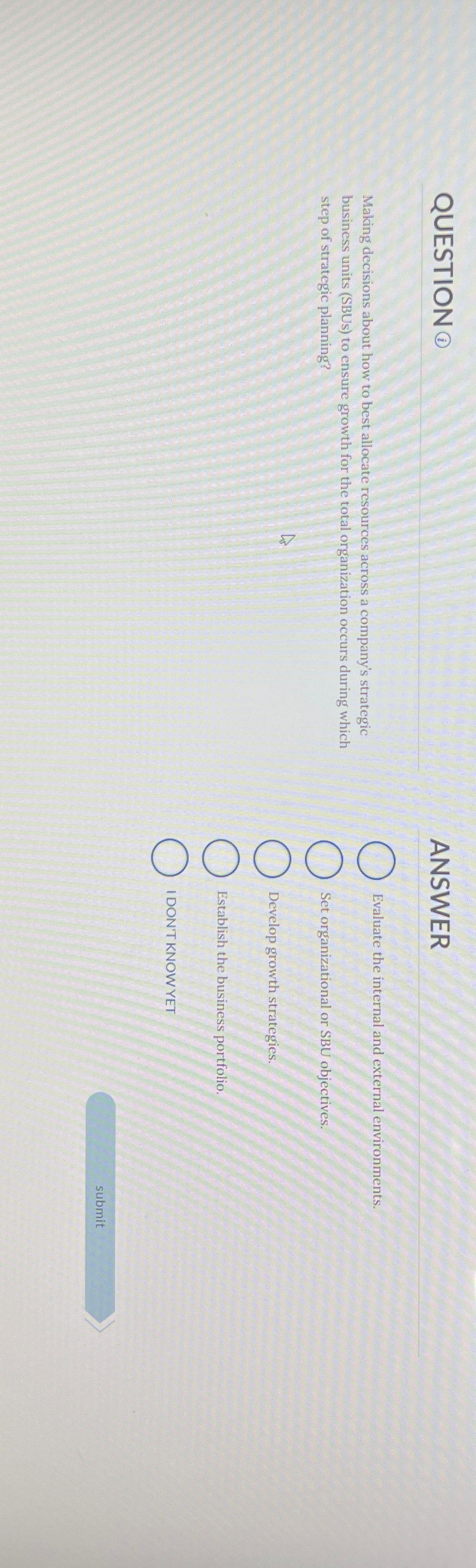  QUESTION (i) ANSWER Making decisions about how to best allocate resources