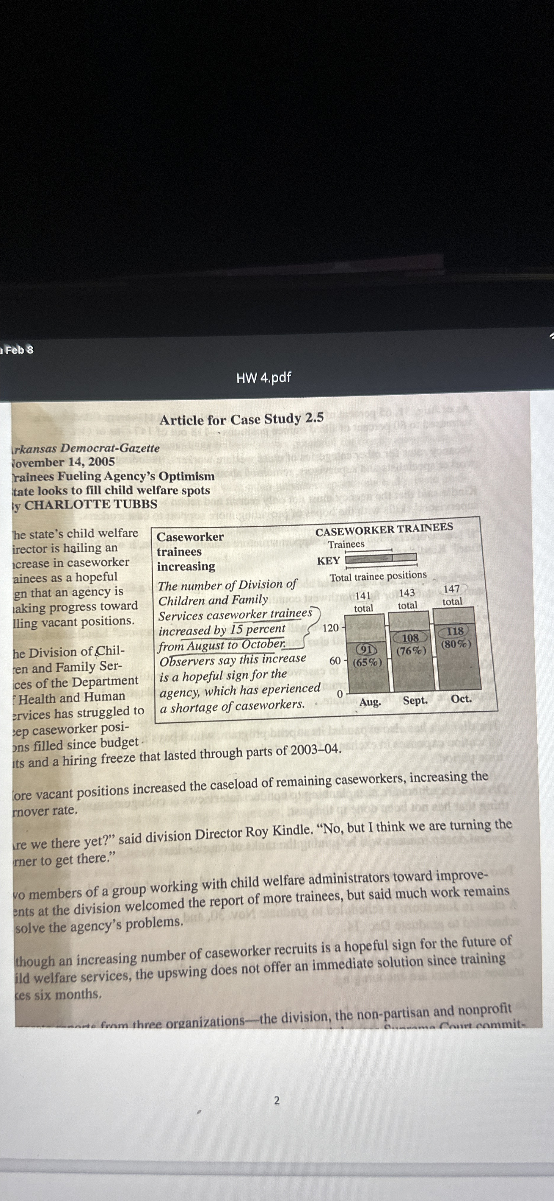  Feb 8 HW 4.pdf Article for Case Study 2.5 Irkansas Democrat-Gazette