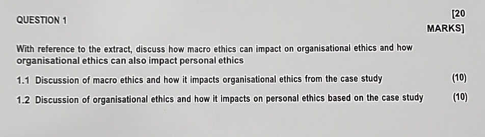  QUESTION 1 [20 MARKS] With reference to the extract, discuss how