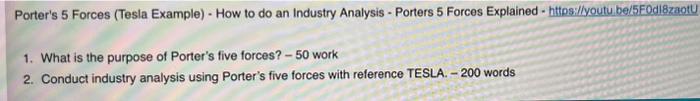  Porter's 5 Forces (Tesla Example) - How to do an Industry