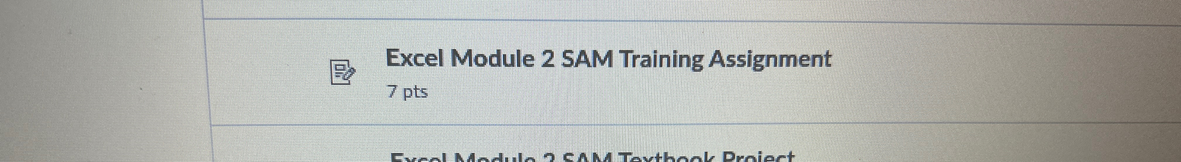  Excel Module 2 SAM Training Assignment 7pts 