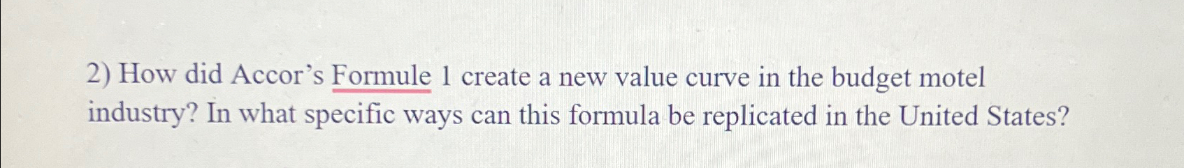  How did Accor's Formule 1 create a new value curve in