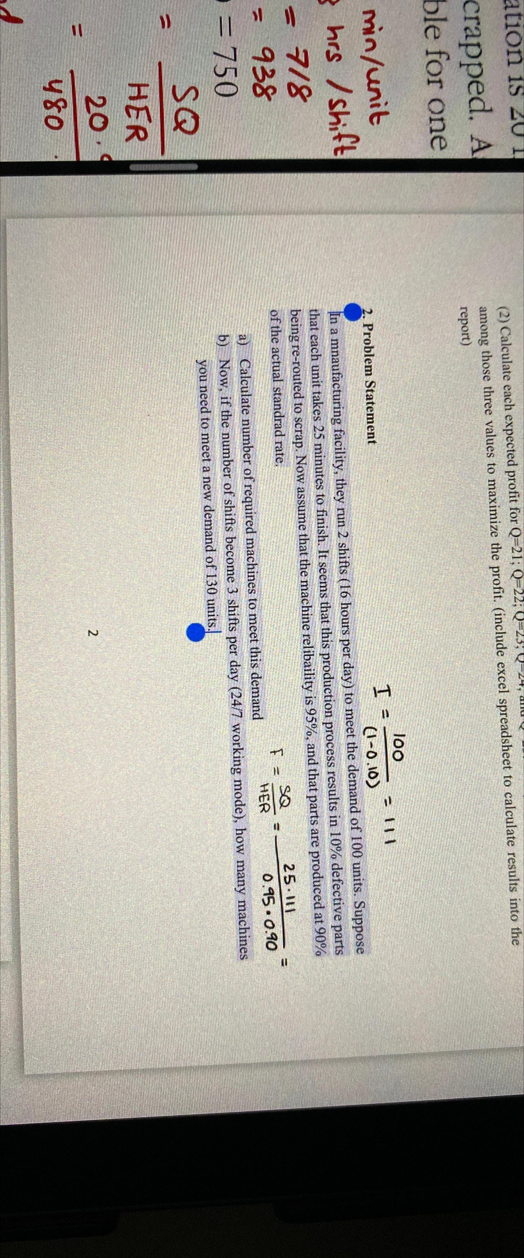  include excel spreadsheet to calculate results into the among those three
