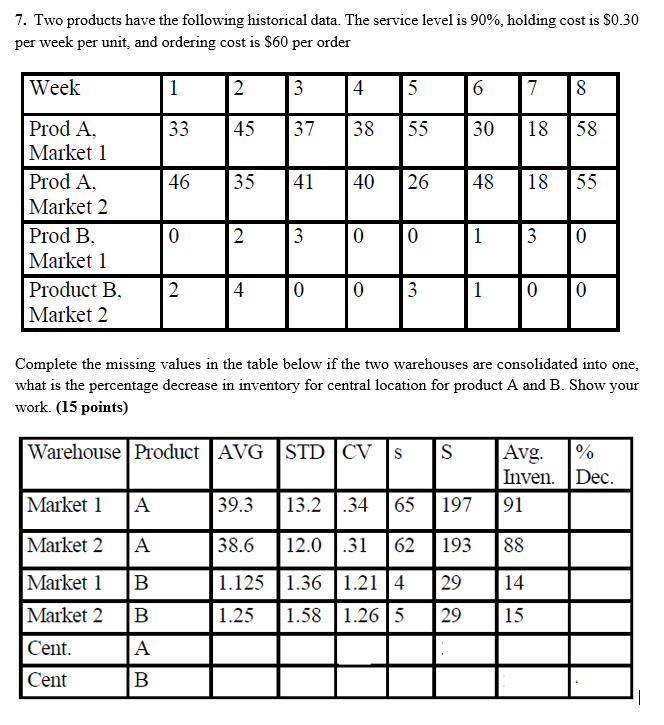 Please show step by step calculations, do not show an excel sheet,