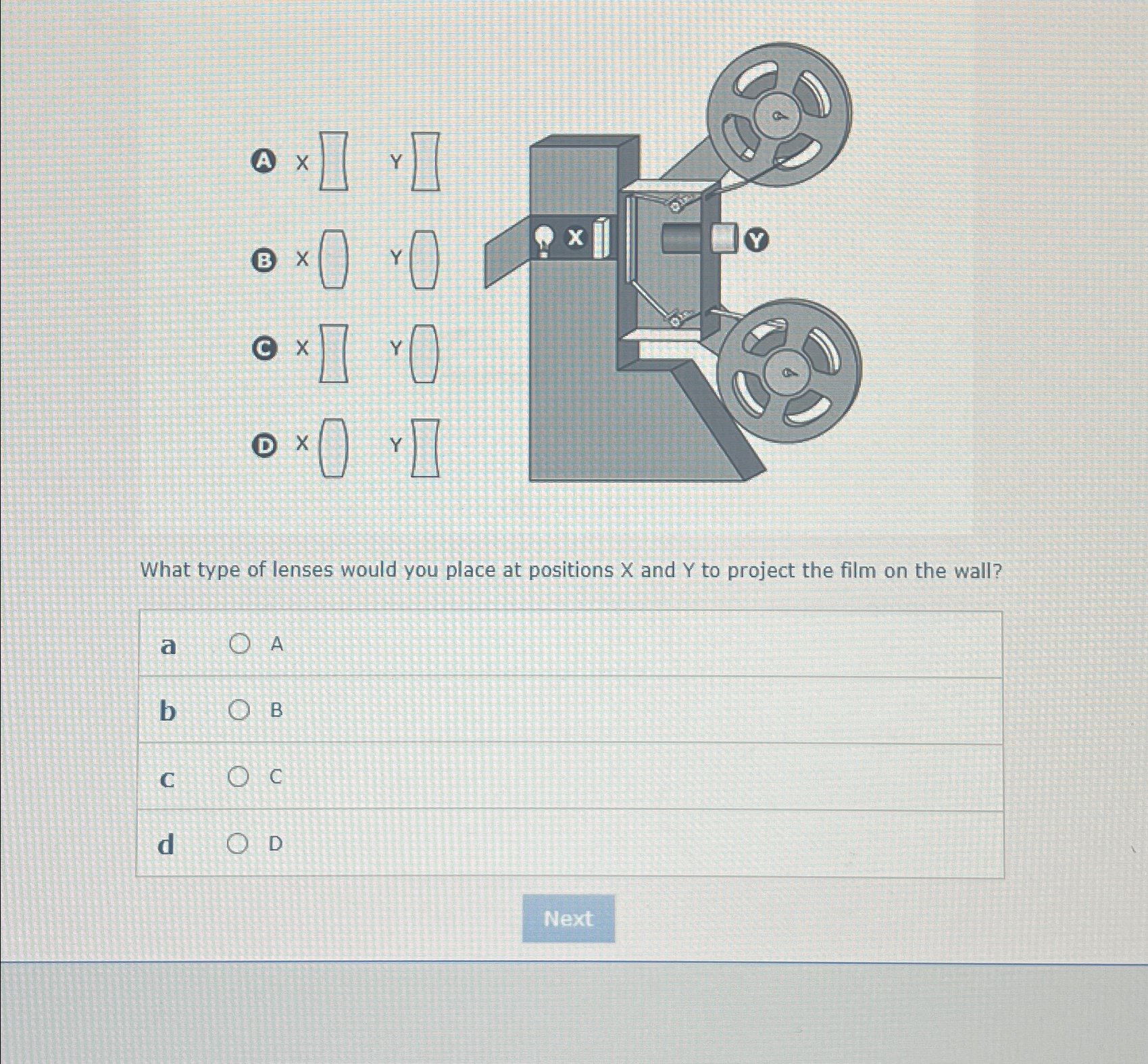 (A)x B Y C x Y (D x Y What type