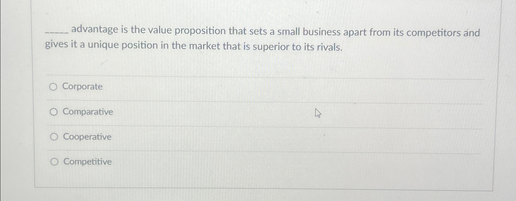  advantage is the value proposition that sets a small business apart