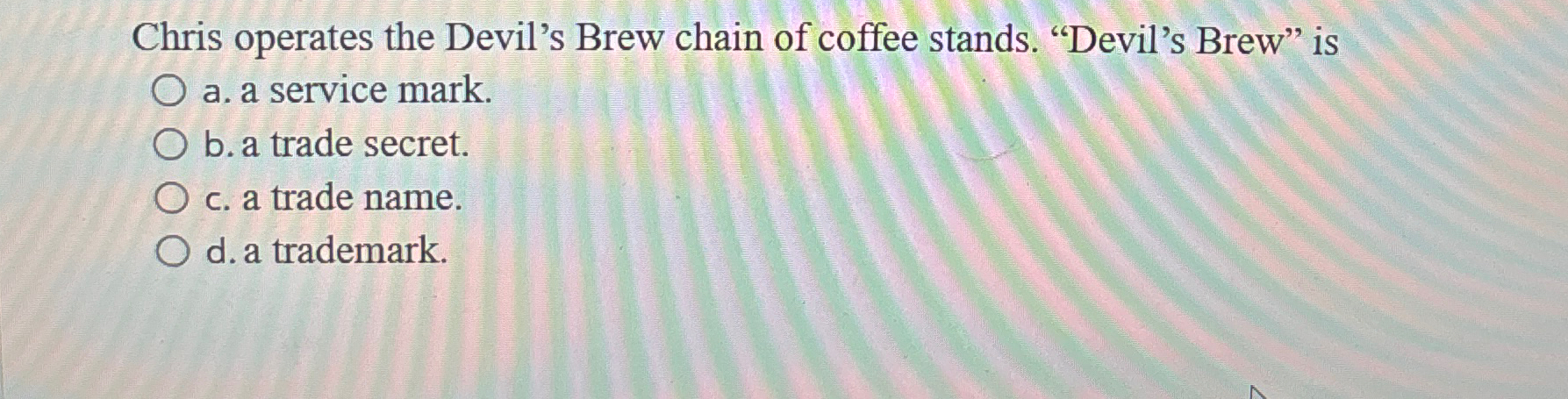  Chris operates the Devil's Brew chain of coffee stands. "Devil's Brew"
