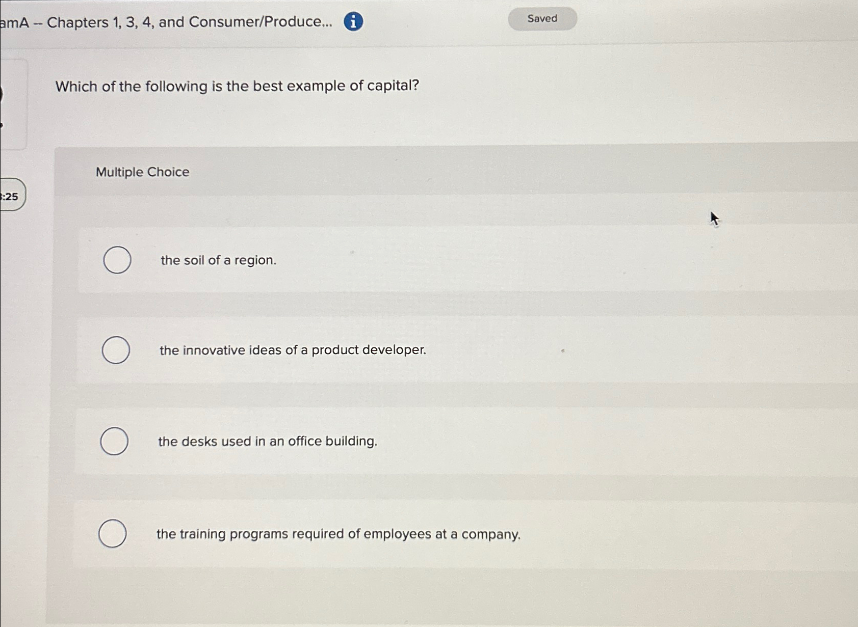  amA - Chapters 1,3,4, and Consumer/Produce... Which of the following is