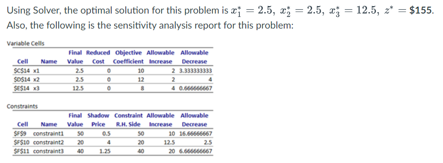 In the following problem, x1, x2 and x3 are respectively the number