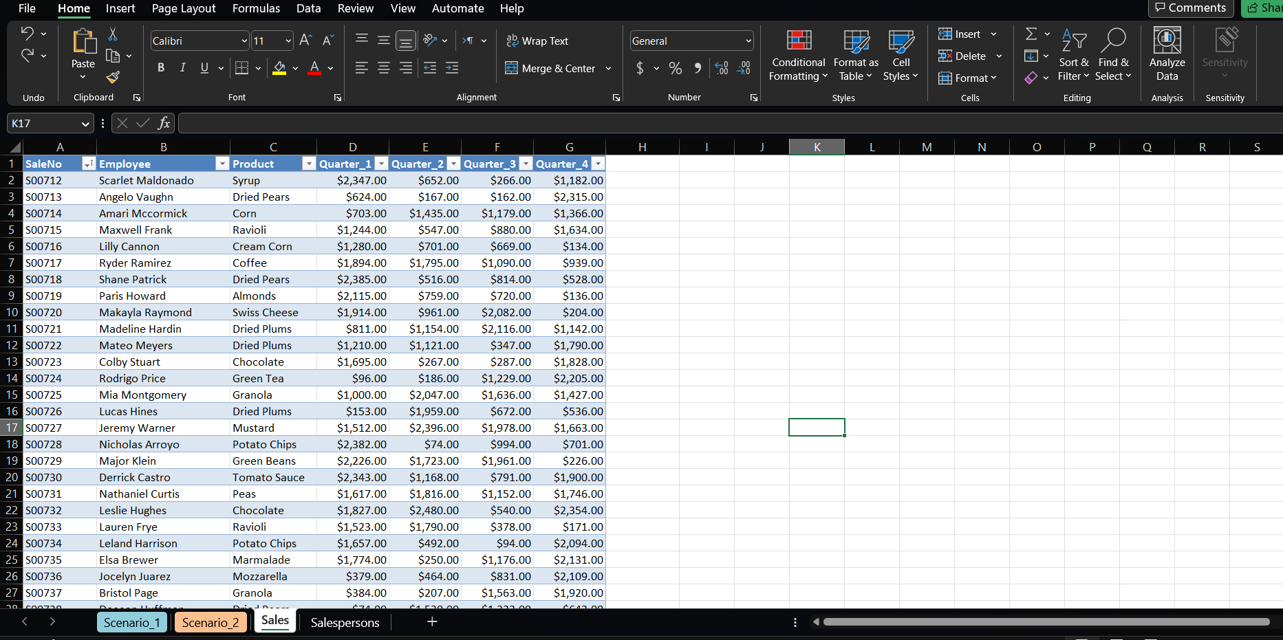 Enter a SUMIF() formula in cell B9 (column heading: Qtr_1) to calculate