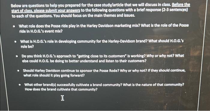 please answer these questions Below are questions to help you prepared for